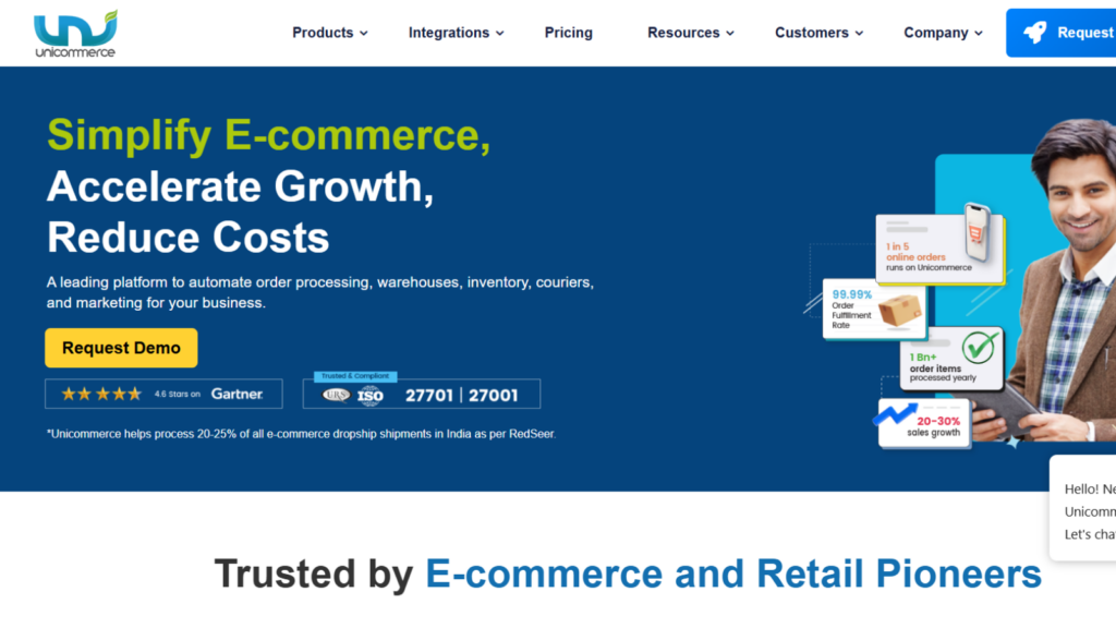 Unicommerce ecommerce platform for order, inventory, warehouse, and logistics management
