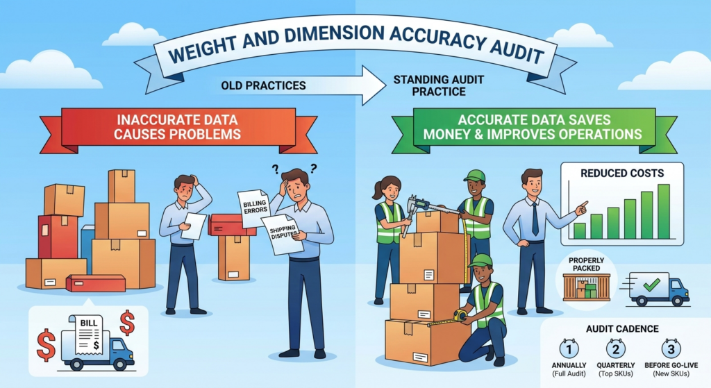 Meesho weight and dimension audit showing accurate product measurements, packaging details, shipping costs, and margin protection