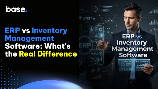 ERP vs inventory management software comparison showing the difference between enterprise-wide business management and focused stock control