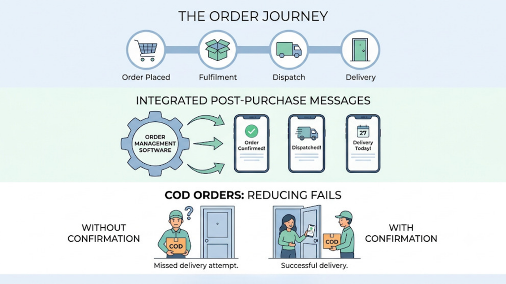 Indian ecommerce order management framework showing COD risk checks, marketplace integration, and GST-compliant invoicing
