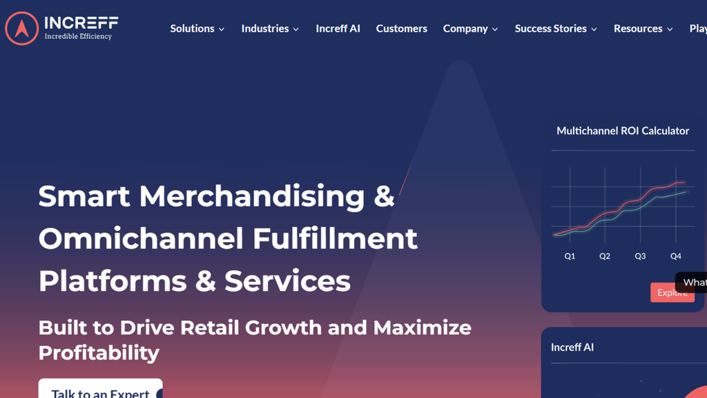Increff omnichannel fulfillment platform showing merchandising, inventory, warehouse operations, and retail management capabilities