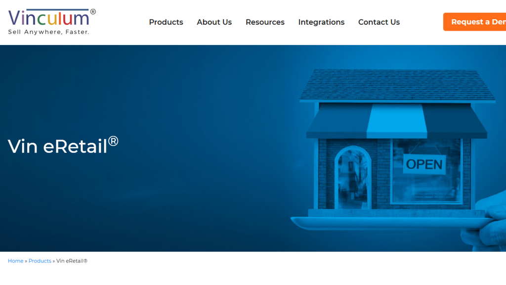 Vinculum Vin eRetail warehouse management platform showing distributed fulfillment and ecommerce operations for multiple locations