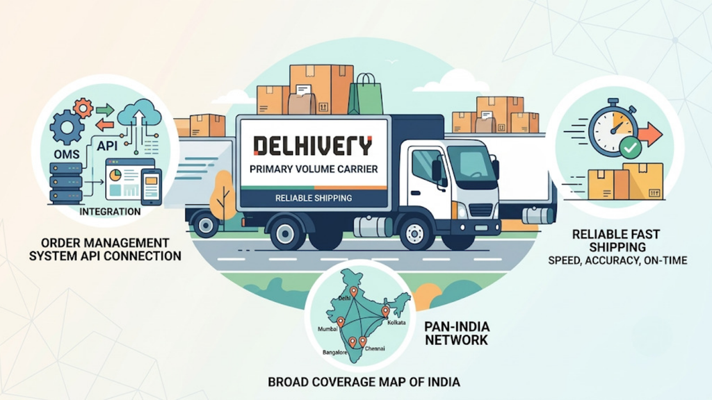 Multi-carrier shipping comparison showing premium and standard courier options based on RTO risk, pricing, and delivery reliability