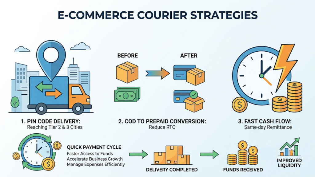 Rural ecommerce delivery comparison showing cancelled orders versus successful deliveries through broader geographic coverage