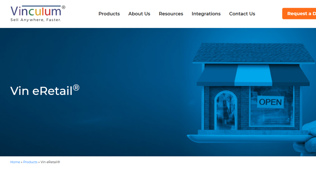 Vinculum Vin eRetail platform showing omnichannel inventory and order management for brands selling across online and offline retail channels