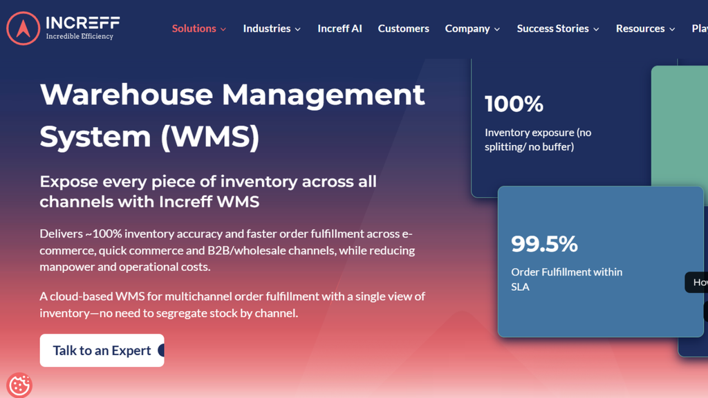 Increff Warehouse Management System showing warehouse operations, inventory visibility, picking accuracy, and ecommerce fulfillment management