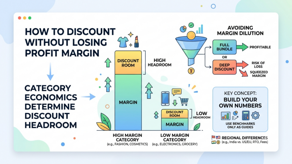 Category economics guide comparing bundle discount headroom across beauty, supplements, apparel, home, food, and electronics