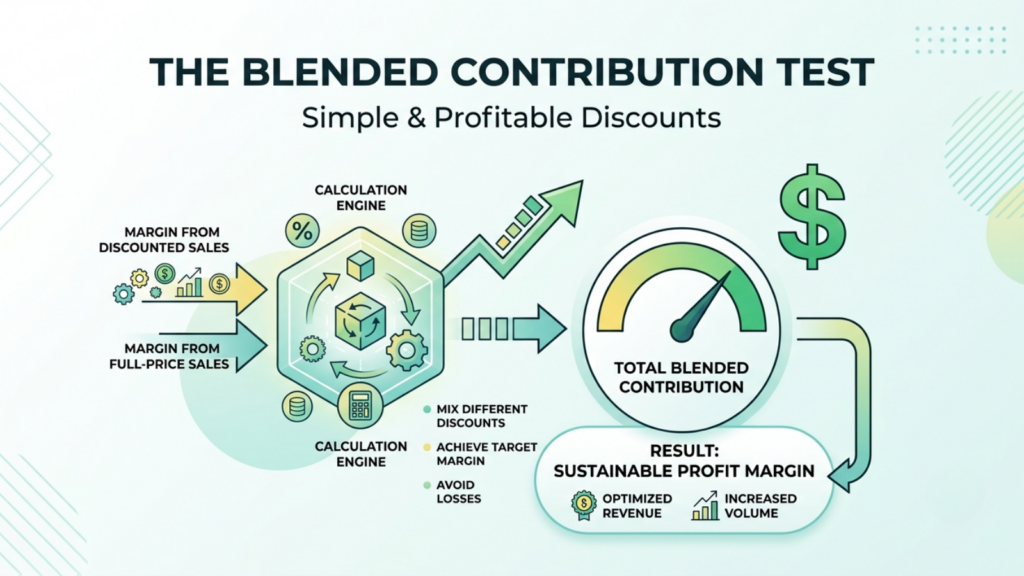 Blended contribution test showing how to evaluate bundle profitability against individual product contributions