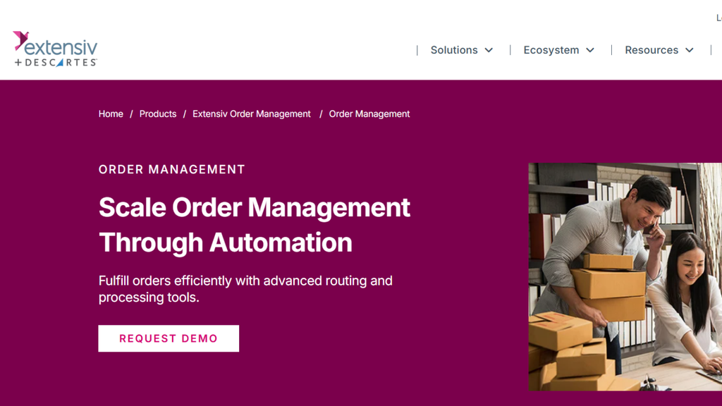 Extensiv Order Manager showing automated order management, routing, and ecommerce operations for multichannel sellers