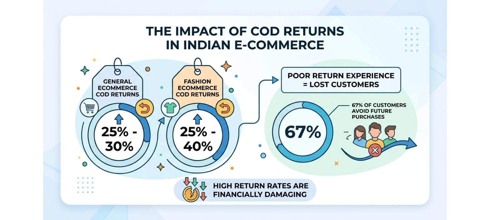 High RTO and COD return rates showing the financial impact of ecommerce returns and lost customers