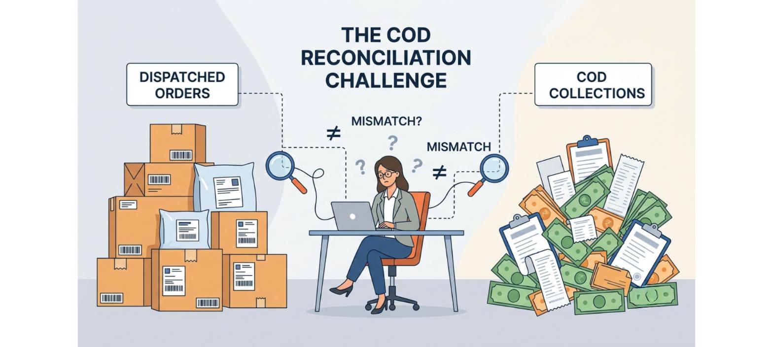 Payment and COD reconciliation issues showing dispatched orders and COD collections being matched to identify payment discrepancies