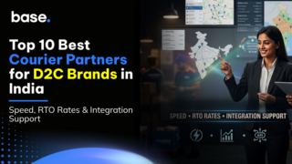 Top 10 courier partners for D2C brands in India showing delivery speed, RTO rates, coverage, and integration support