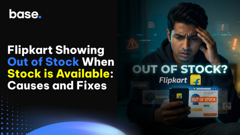 Flipkart shows out of stock when stock is available, with a seller checking the inventory problem on a mobile phone.