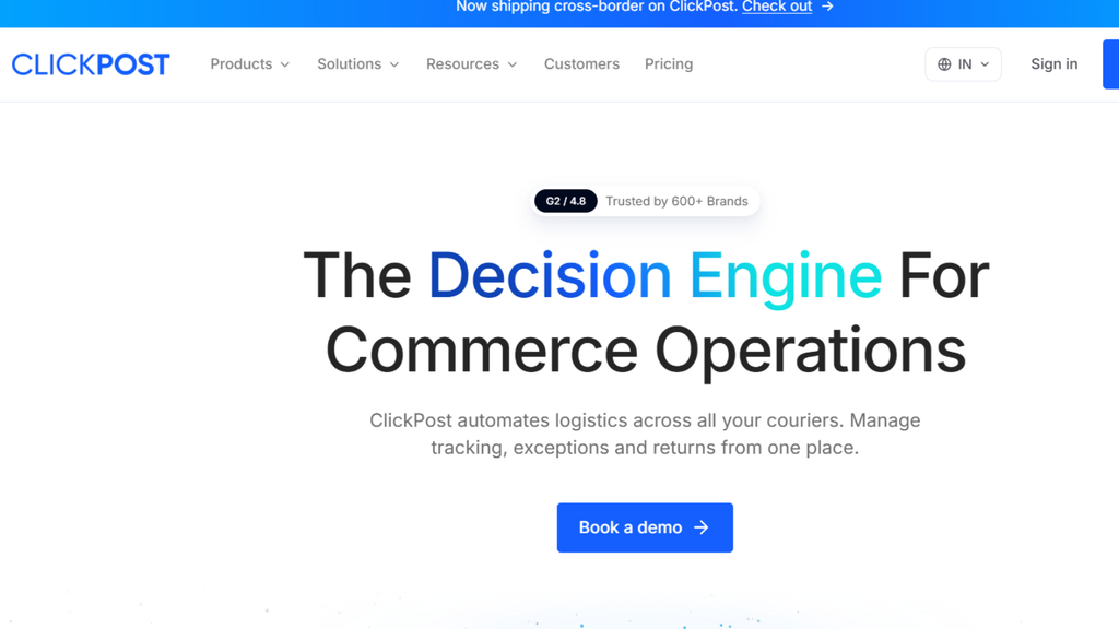 ClickPost logistics platform showing carrier allocation, shipment tracking, NDR management, and automated ecommerce delivery operations