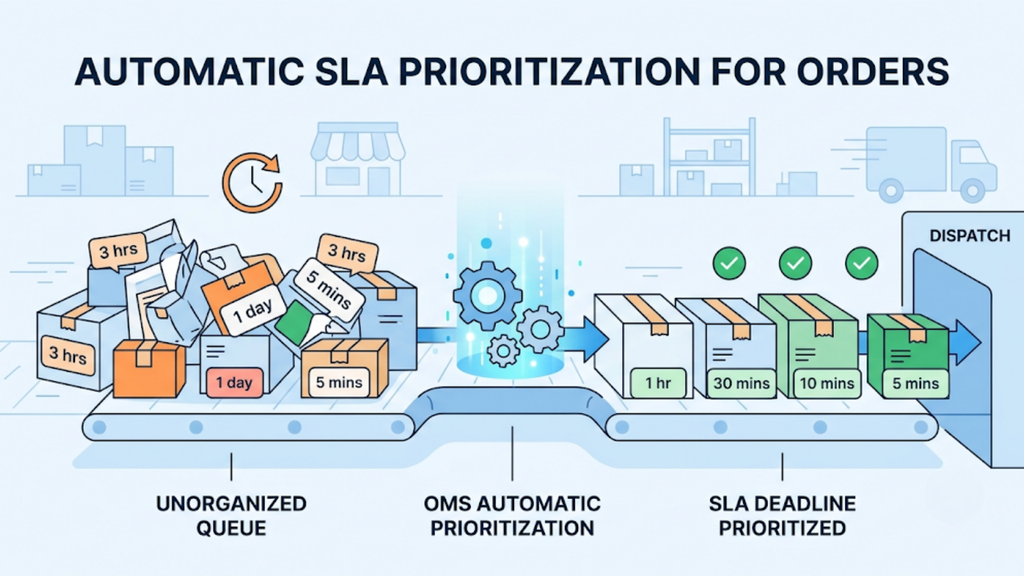 Order queue prioritisation system organising marketplace orders by dispatch deadlines to help sellers meet service-level agreements.