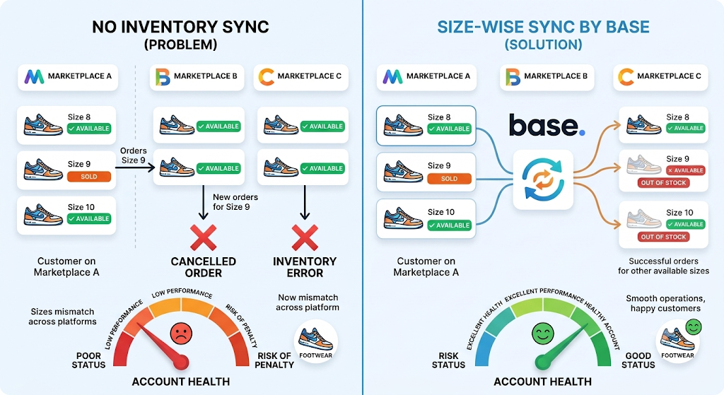Footwear exchanges separated from standard returns to identify sizing issues and understand whether styles run small or large.