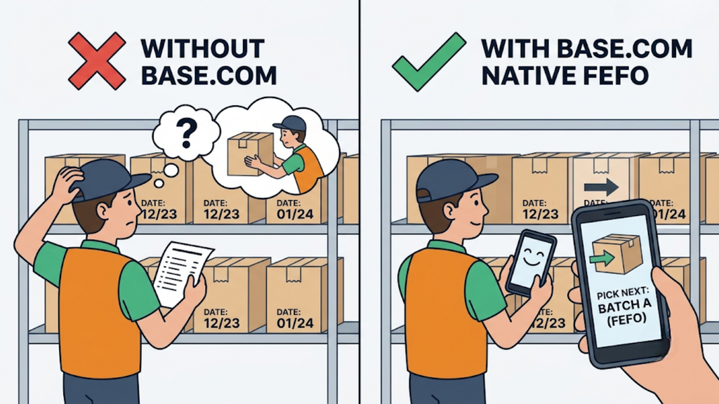 Internal expiry tracking compared with channel-specific shelf-life requirements for supermarkets, quick commerce, and ecommerce marketplaces.