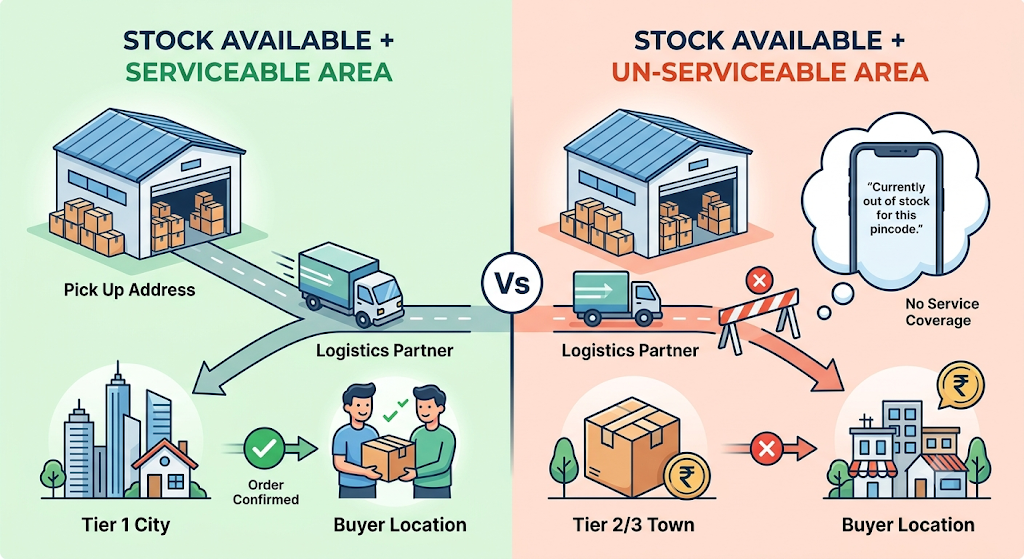 API integration failure diagram showing how integration stops and inventory sync errors can silently block Flipkart stock updates.