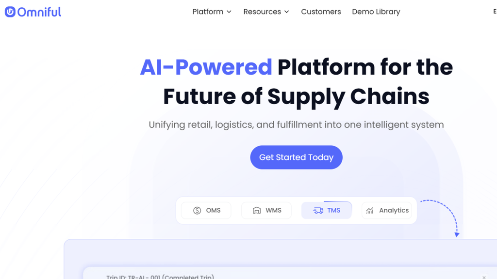 Omniful supply chain platform showing integrated logistics, retail operations, fulfilment, and intelligent warehouse management