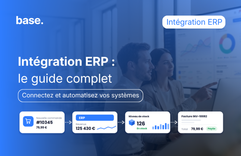 Intégration ERP : schéma de synchronisation entre commandes, stock, facturation et comptabilité sur Base.com