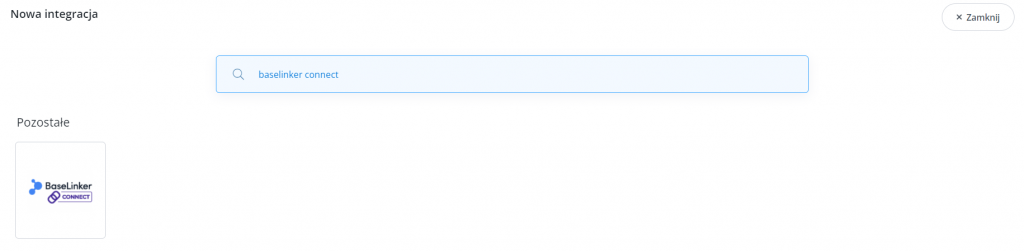 BaseLinker Connect - lista integracji