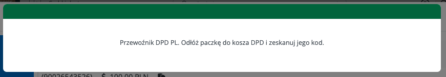 Komunikat o kurierze dla pakowacza w Asystencie Pakowania BaseLinker