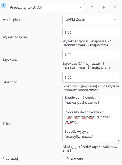 Przeczytaj komunikat głosowy w BaseLinker
