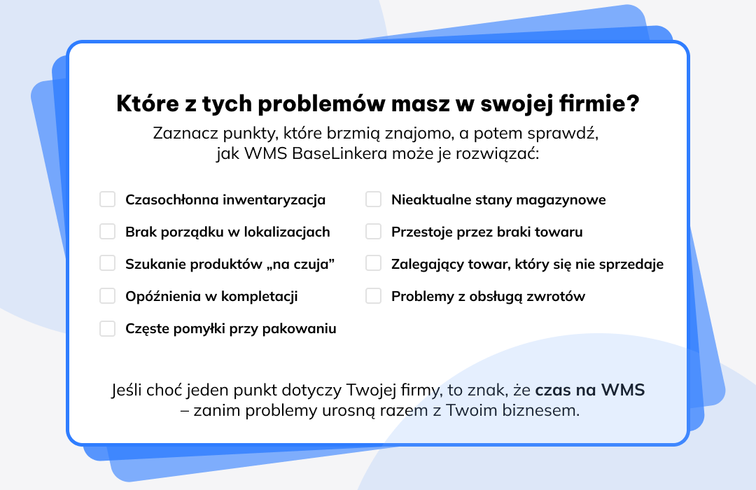 WMS BaseLinker Checklista