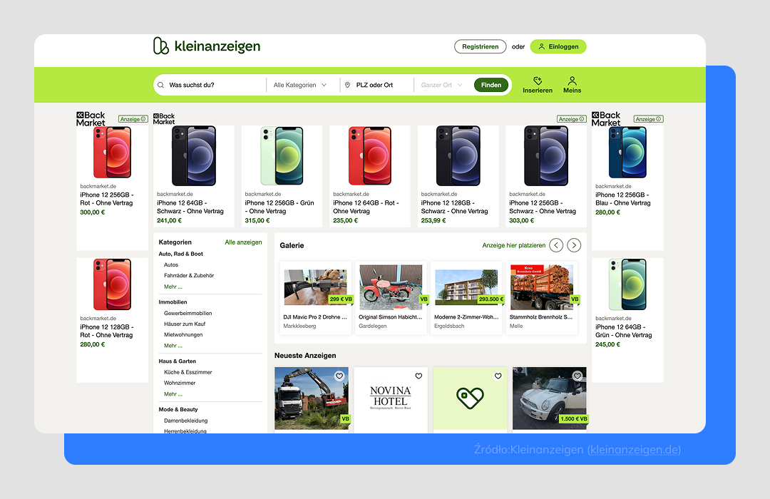 Kleinanzeigen niemiecka platforma sprzedażowa