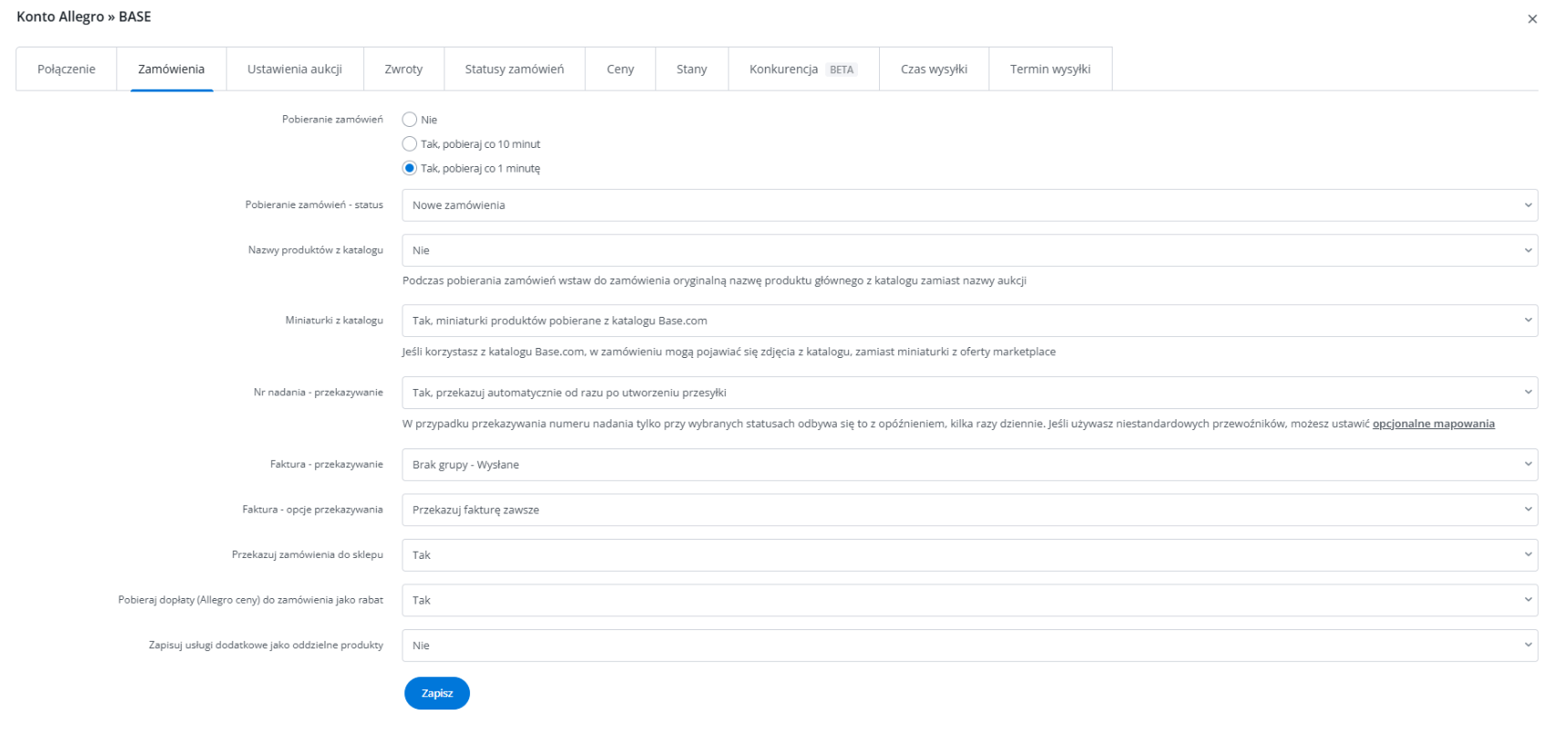 Pobieranie zamówień