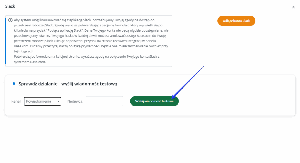 Slack - nowe konto - test