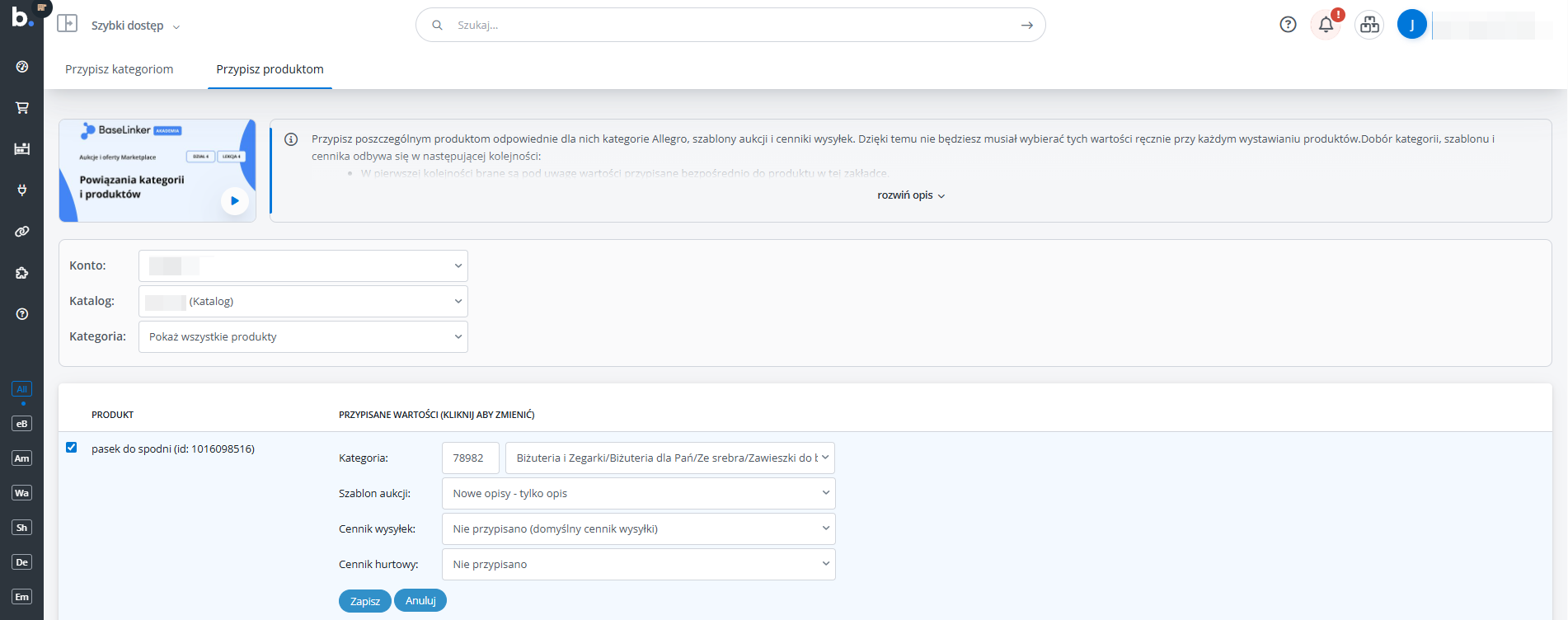 Powiązania produktów 