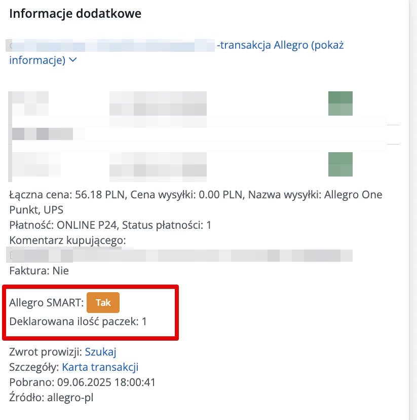 Oznaczenie SMART w informacjach dodatkowych