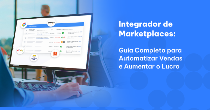 imagem de tela de computador com dashboard de um integrador de marketplace