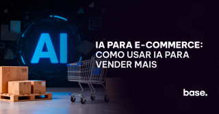 IA para ecommerce em destaque com título à direita: ia para ecommerce, como usar para vender mais