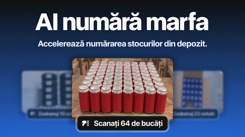 AI în WMS Base numără marfa dintr-o fotografie în depozit
